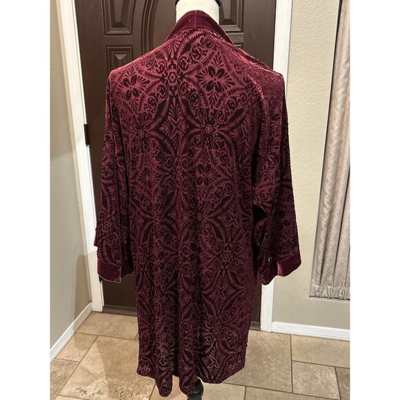 NWT Soma Merlot Velvet Burnout Kimono - Picture 3 of 8